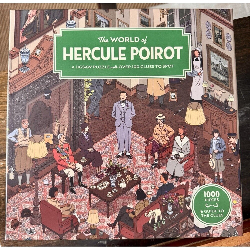 The World of Hercule Poirot 1000 Piece Jigsaw Puzzle 100 clues By Ilya Milstein